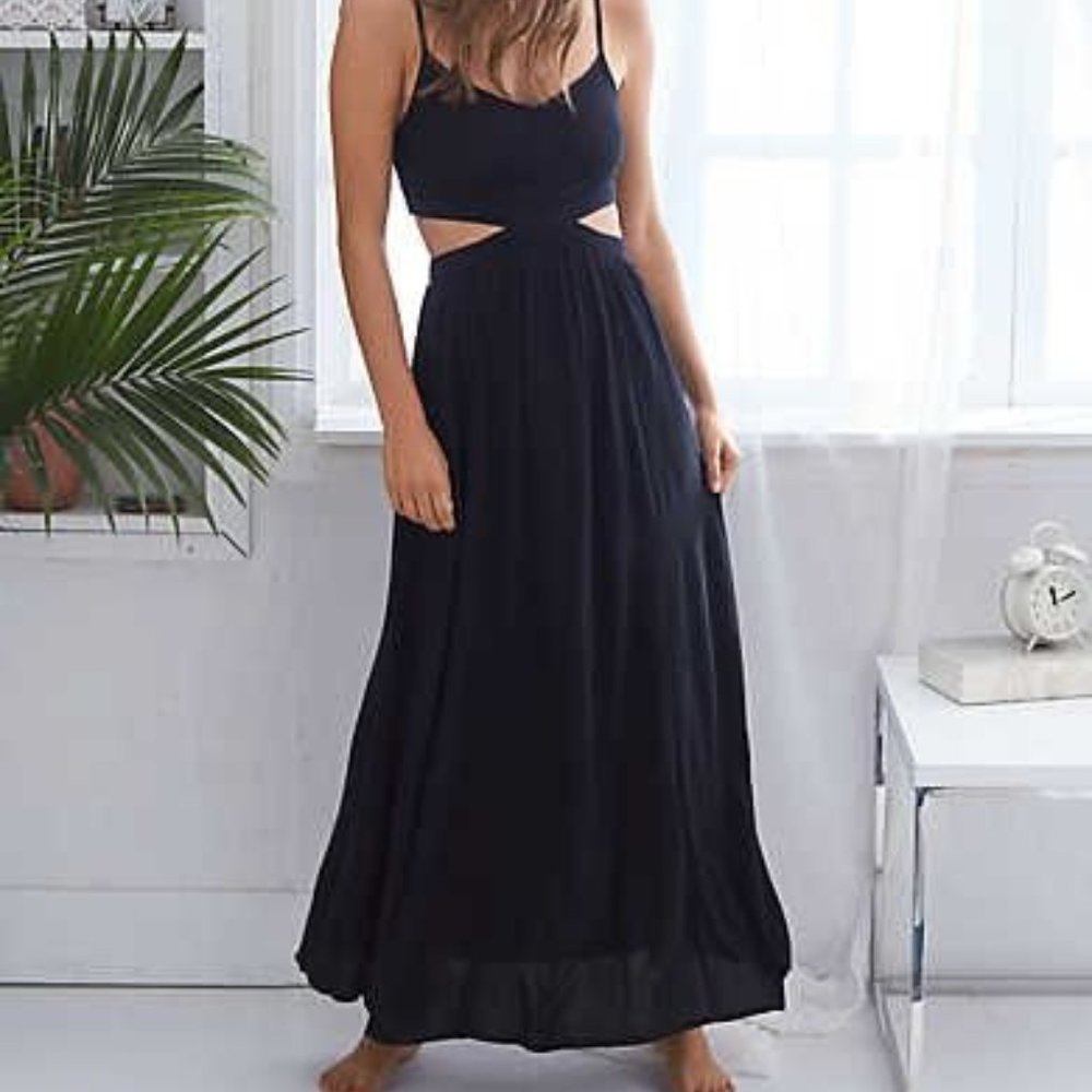 Aerie Ribbed Maxie Dress with Cut Outs